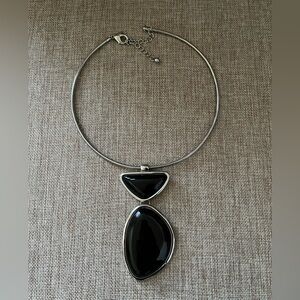 Chico's Black and Silver Geometric Necklace